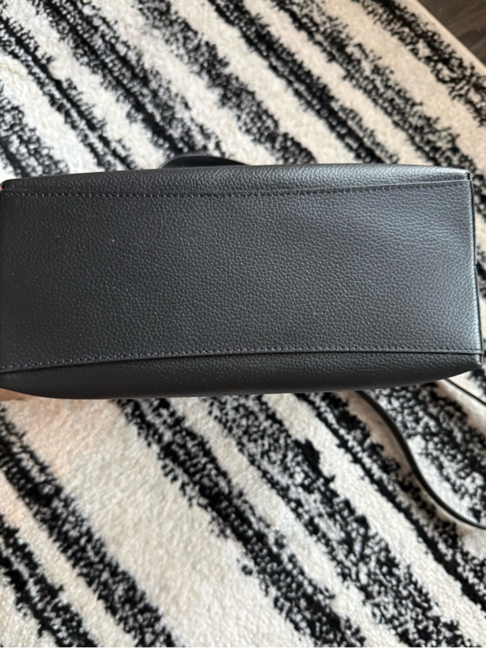 Coach Black Pebbled Leather Satchel with Gold Hardware and Removable Strap - Picture 3 of 6
